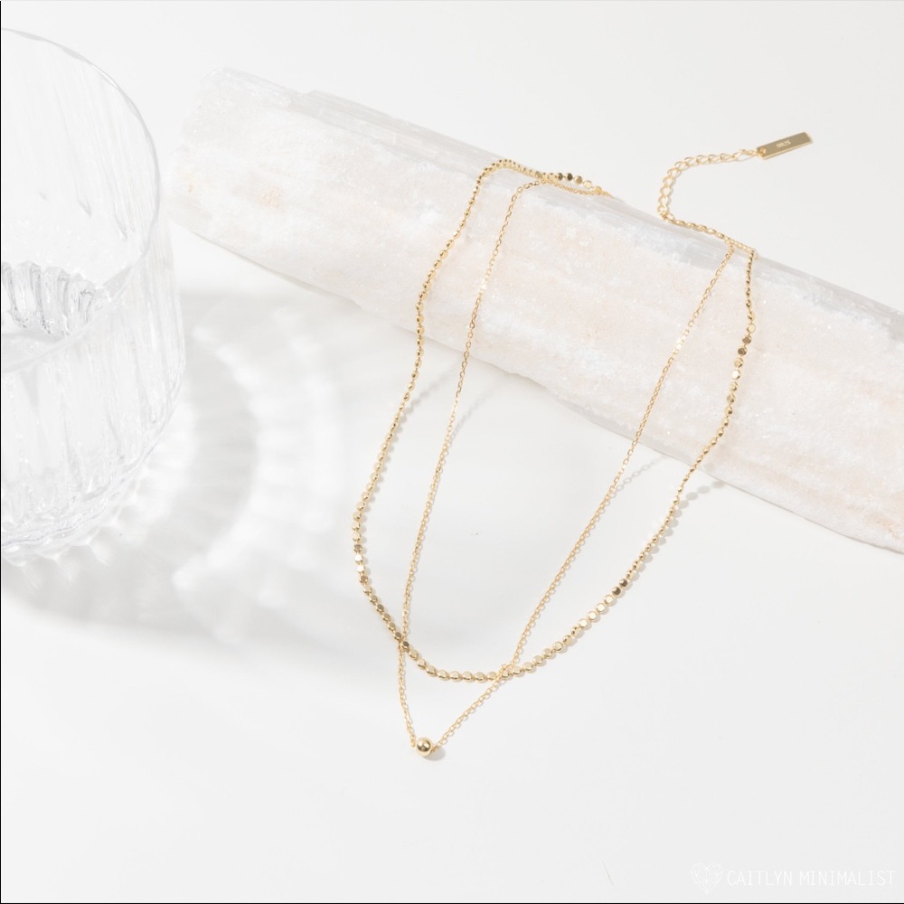 Double Layer Gold Chains Necklace - image 2